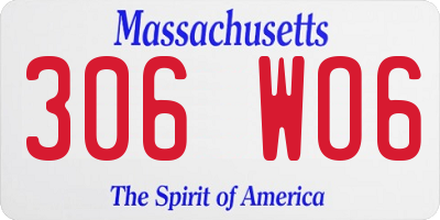 MA license plate 306WO6