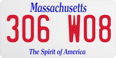 MA license plate 306WO8