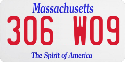 MA license plate 306WO9