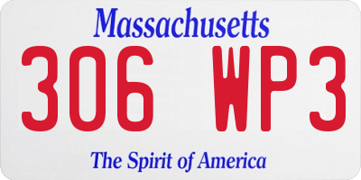 MA license plate 306WP3