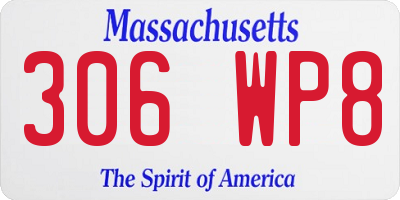 MA license plate 306WP8