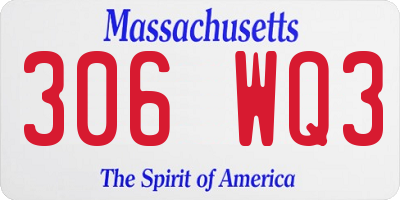 MA license plate 306WQ3