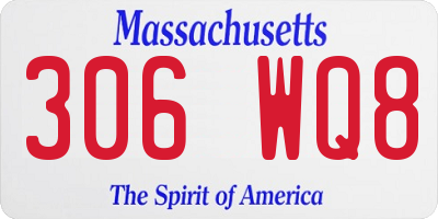MA license plate 306WQ8