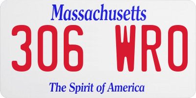 MA license plate 306WR0