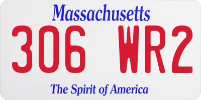 MA license plate 306WR2