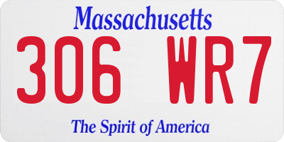 MA license plate 306WR7