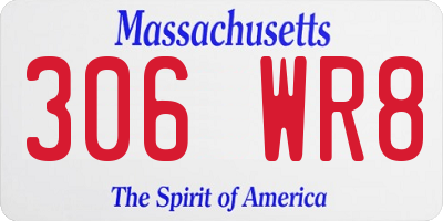 MA license plate 306WR8