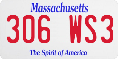 MA license plate 306WS3