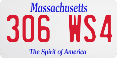 MA license plate 306WS4