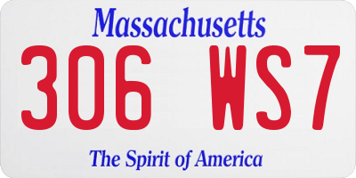 MA license plate 306WS7