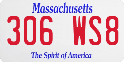 MA license plate 306WS8