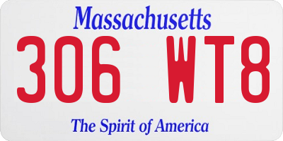 MA license plate 306WT8