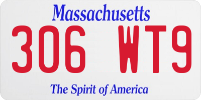 MA license plate 306WT9