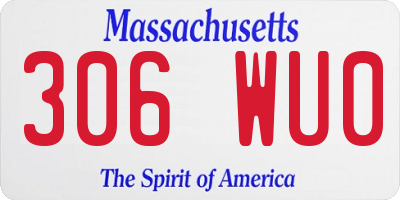 MA license plate 306WU0