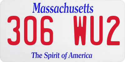 MA license plate 306WU2