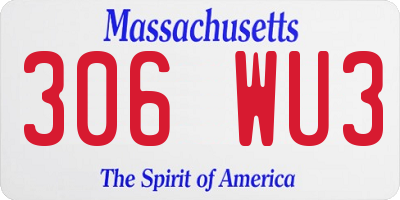 MA license plate 306WU3