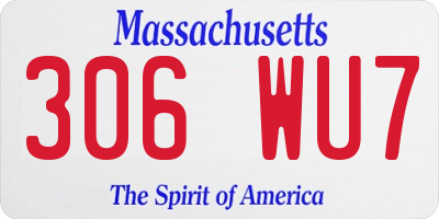 MA license plate 306WU7