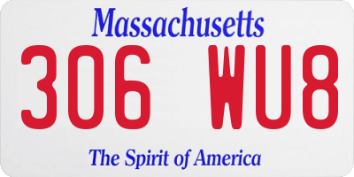 MA license plate 306WU8