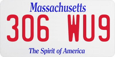 MA license plate 306WU9