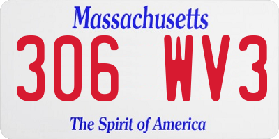 MA license plate 306WV3