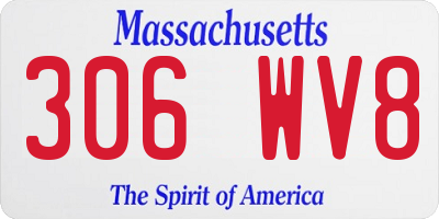 MA license plate 306WV8