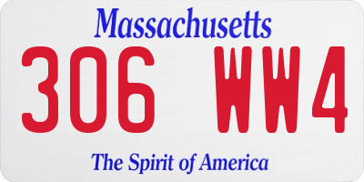 MA license plate 306WW4