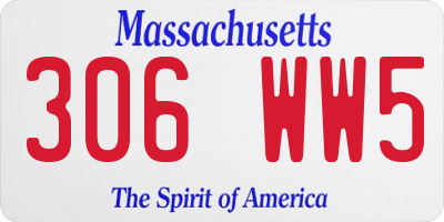 MA license plate 306WW5