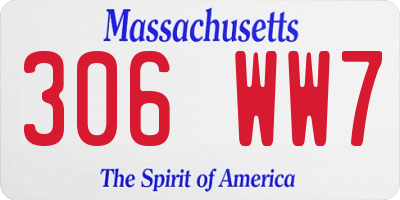MA license plate 306WW7