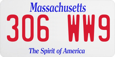 MA license plate 306WW9