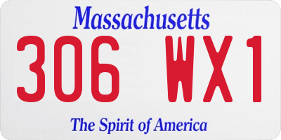 MA license plate 306WX1