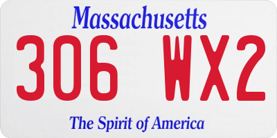 MA license plate 306WX2