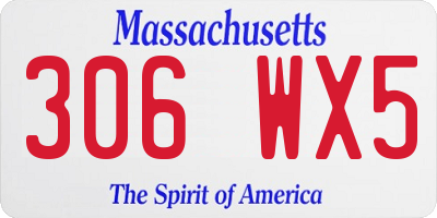 MA license plate 306WX5