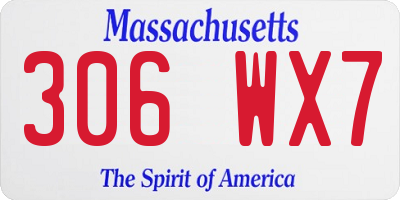 MA license plate 306WX7
