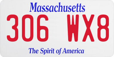 MA license plate 306WX8
