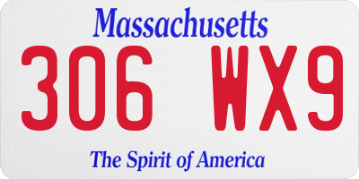 MA license plate 306WX9