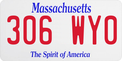 MA license plate 306WY0