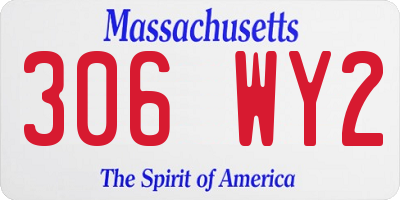 MA license plate 306WY2