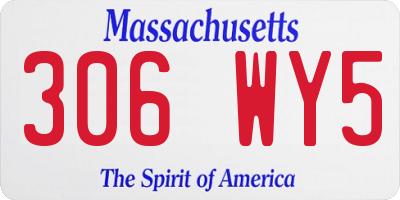 MA license plate 306WY5