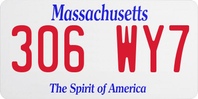 MA license plate 306WY7