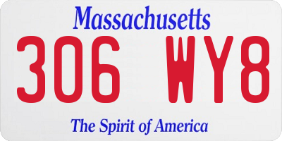MA license plate 306WY8