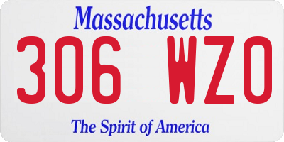 MA license plate 306WZ0