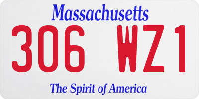 MA license plate 306WZ1