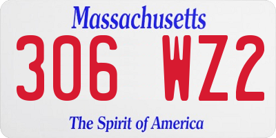 MA license plate 306WZ2