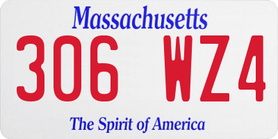 MA license plate 306WZ4