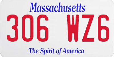 MA license plate 306WZ6