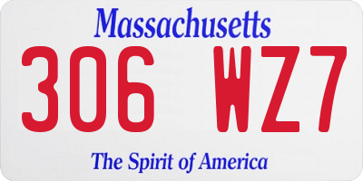 MA license plate 306WZ7