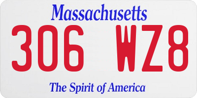 MA license plate 306WZ8