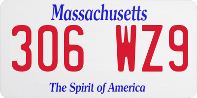 MA license plate 306WZ9
