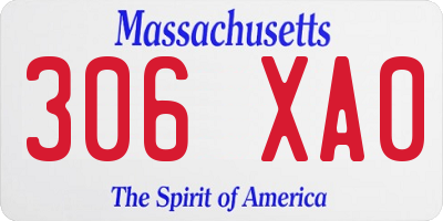 MA license plate 306XA0