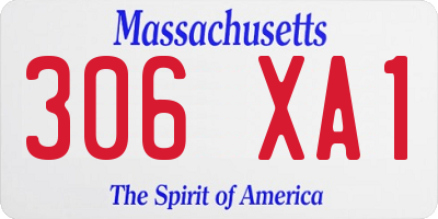 MA license plate 306XA1